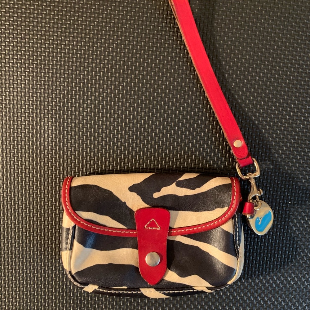 Dooney & Bourke DB zebra leather wristlet
